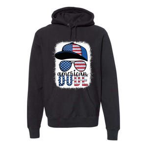 American Dude 4th of July USA Flag Glasses American Family Premium Hoodie