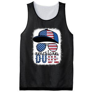 American Dude 4th of July USA Flag Glasses American Family Mesh Reversible Basketball Jersey Tank