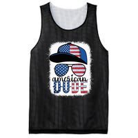 American Dude 4th of July USA Flag Glasses American Family Mesh Reversible Basketball Jersey Tank