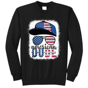 American Dude 4th of July USA Flag Glasses American Family Tall Sweatshirt