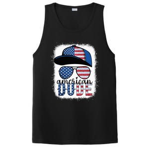 American Dude 4th of July USA Flag Glasses American Family PosiCharge Competitor Tank