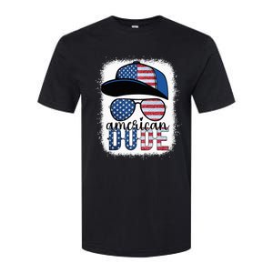 American Dude 4th of July USA Flag Glasses American Family Softstyle CVC T-Shirt