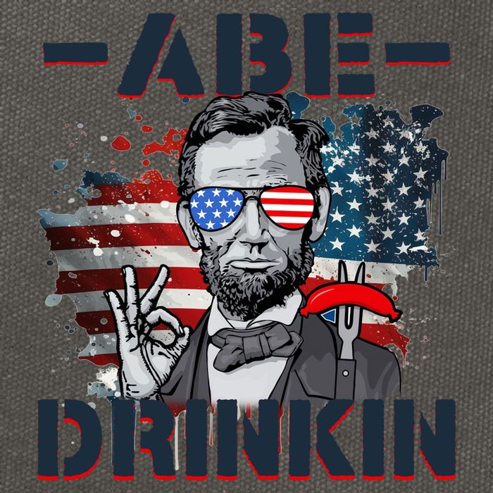 Abe Drinkin 4th Of July President Drinking Funny Cotton Canvas Backpack