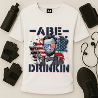 Abe Drinkin 4th Of July President Drinking Funny Cooling Performance Crew T-Shirt