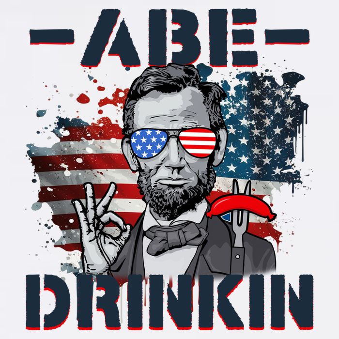 Abe Drinkin 4th Of July President Drinking Funny Cooling Performance Crew T-Shirt