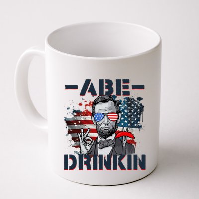 Abe Drinkin 4th Of July President Drinking Funny Mug