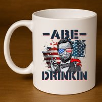 Abe Drinkin 4th Of July President Drinking Funny 11oz C Handle Ceramic Mug