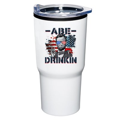 Abe Drinkin 4th Of July President Drinking Funny Tumbler