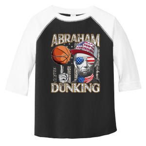 Abraham Dunking Abe Lincoln Basketball Patriotic 4th of July Toddler Fine Jersey T-Shirt