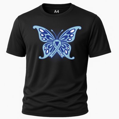 ALS Disease Awareness. Blue Ribbon Gift Performance Shirt