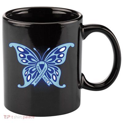 ALS Disease Awareness. Blue Ribbon Gift 11oz C Handle Ceramic Mug