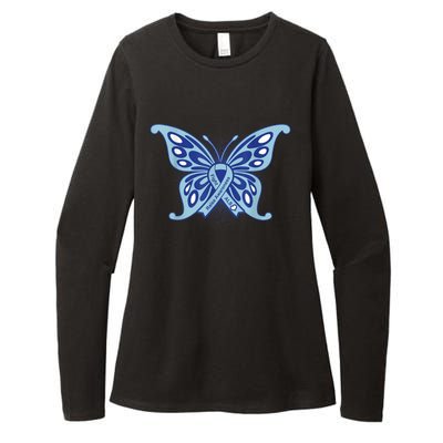 ALS Disease Awareness. Blue Ribbon Gift Womens CVC Long Sleeve Shirt