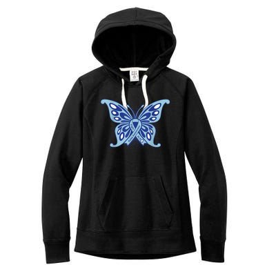 ALS Disease Awareness. Blue Ribbon Gift Women's Fleece Hoodie