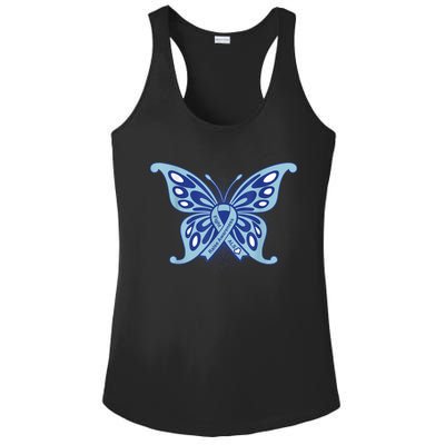 ALS Disease Awareness. Blue Ribbon Gift Ladies PosiCharge Competitor Racerback Tank