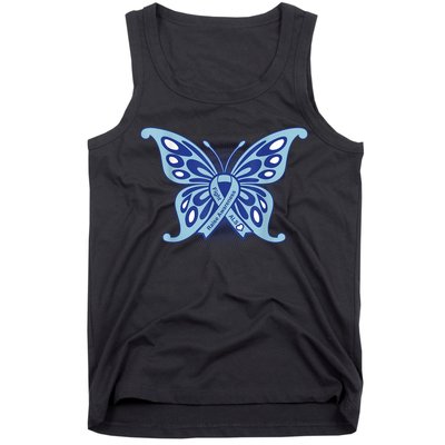 ALS Disease Awareness. Blue Ribbon Gift Tank Top