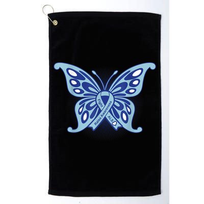 ALS Disease Awareness. Blue Ribbon Gift Golf Towel