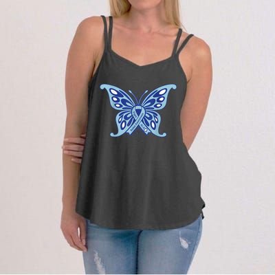 ALS Disease Awareness. Blue Ribbon Gift Women's Strappy Tank