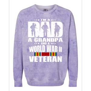 A Dad A Grandpa And A World War 2 Veteran Gift Colorblast Crewneck Sweatshirt