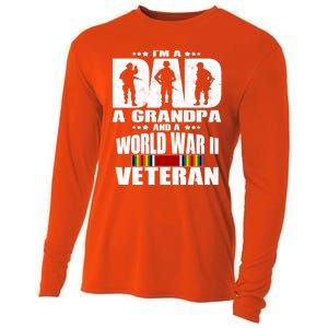 A Dad A Grandpa And A World War 2 Veteran Gift Cooling Performance Long Sleeve Crew