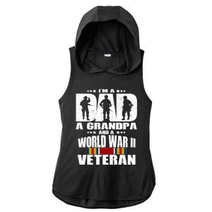 A Dad A Grandpa And A World War 2 Veteran Gift Ladies PosiCharge Tri-Blend Wicking Draft Hoodie Tank