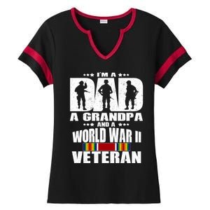 A Dad A Grandpa And A World War 2 Veteran Gift Ladies Halftime Notch Neck Tee