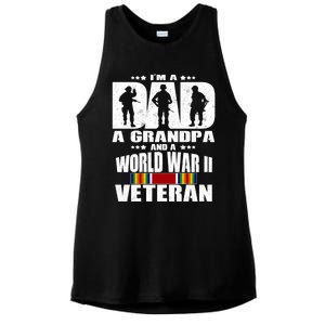 A Dad A Grandpa And A World War 2 Veteran Gift Ladies PosiCharge Tri-Blend Wicking Tank