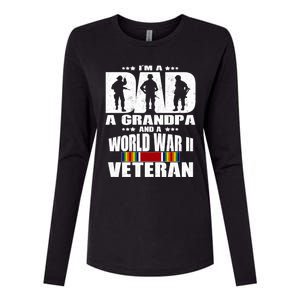 A Dad A Grandpa And A World War 2 Veteran Gift Womens Cotton Relaxed Long Sleeve T-Shirt