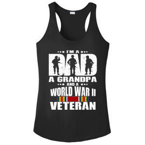 A Dad A Grandpa And A World War 2 Veteran Gift Ladies PosiCharge Competitor Racerback Tank