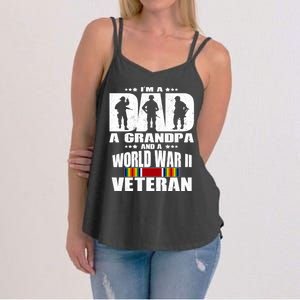 A Dad A Grandpa And A World War 2 Veteran Gift Women's Strappy Tank