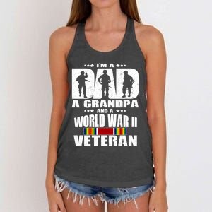 A Dad A Grandpa And A World War 2 Veteran Gift Women's Knotted Racerback Tank