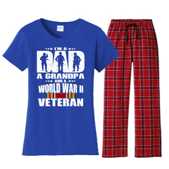 A Dad A Grandpa And A World War 2 Veteran Gift Women's Flannel Pajama Set