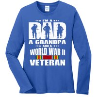 A Dad A Grandpa And A World War 2 Veteran Gift Ladies Long Sleeve Shirt