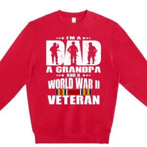 A Dad A Grandpa And A World War 2 Veteran Gift Premium Crewneck Sweatshirt