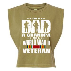 A Dad A Grandpa And A World War 2 Veteran Gift Garment-Dyed Women's Muscle Tee