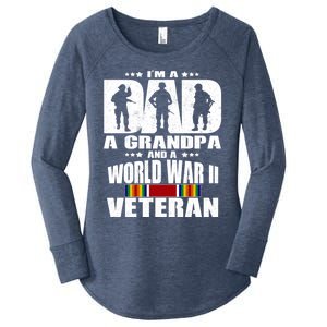 A Dad A Grandpa And A World War 2 Veteran Gift Women's Perfect Tri Tunic Long Sleeve Shirt