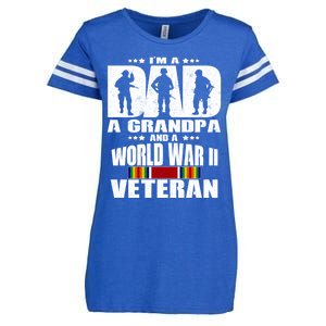 A Dad A Grandpa And A World War 2 Veteran Gift Enza Ladies Jersey Football T-Shirt