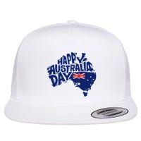 Australia Day Australia Map Proud Aussie Roo Kangaroo Flat Bill Trucker Hat