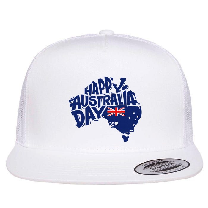 Australia Day Australia Map Proud Aussie Roo Kangaroo Flat Bill Trucker Hat