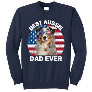 Aussie Dad American Flag Australian Shepherd Dog Lover Sweatshirt