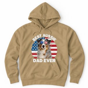 Aussie Dad American Flag Australian Shepherd Dog Lover Hoodie