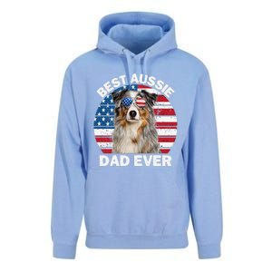 Aussie Dad American Flag Australian Shepherd Dog Lover Unisex Surf Hoodie