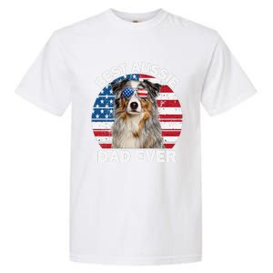 Aussie Dad American Flag Australian Shepherd Dog Lover Garment-Dyed Heavyweight T-Shirt