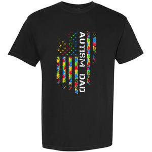 Autism Dad Awareness American Flag USA Garment-Dyed Heavyweight T-Shirt