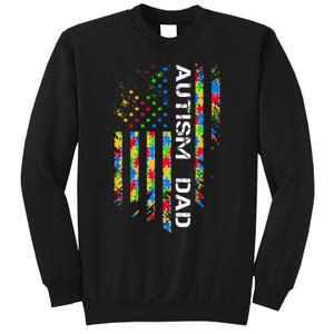 Autism Dad Awareness American Flag USA Sweatshirt