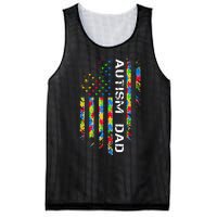 Autism Dad Awareness American Flag USA Mesh Reversible Basketball Jersey Tank