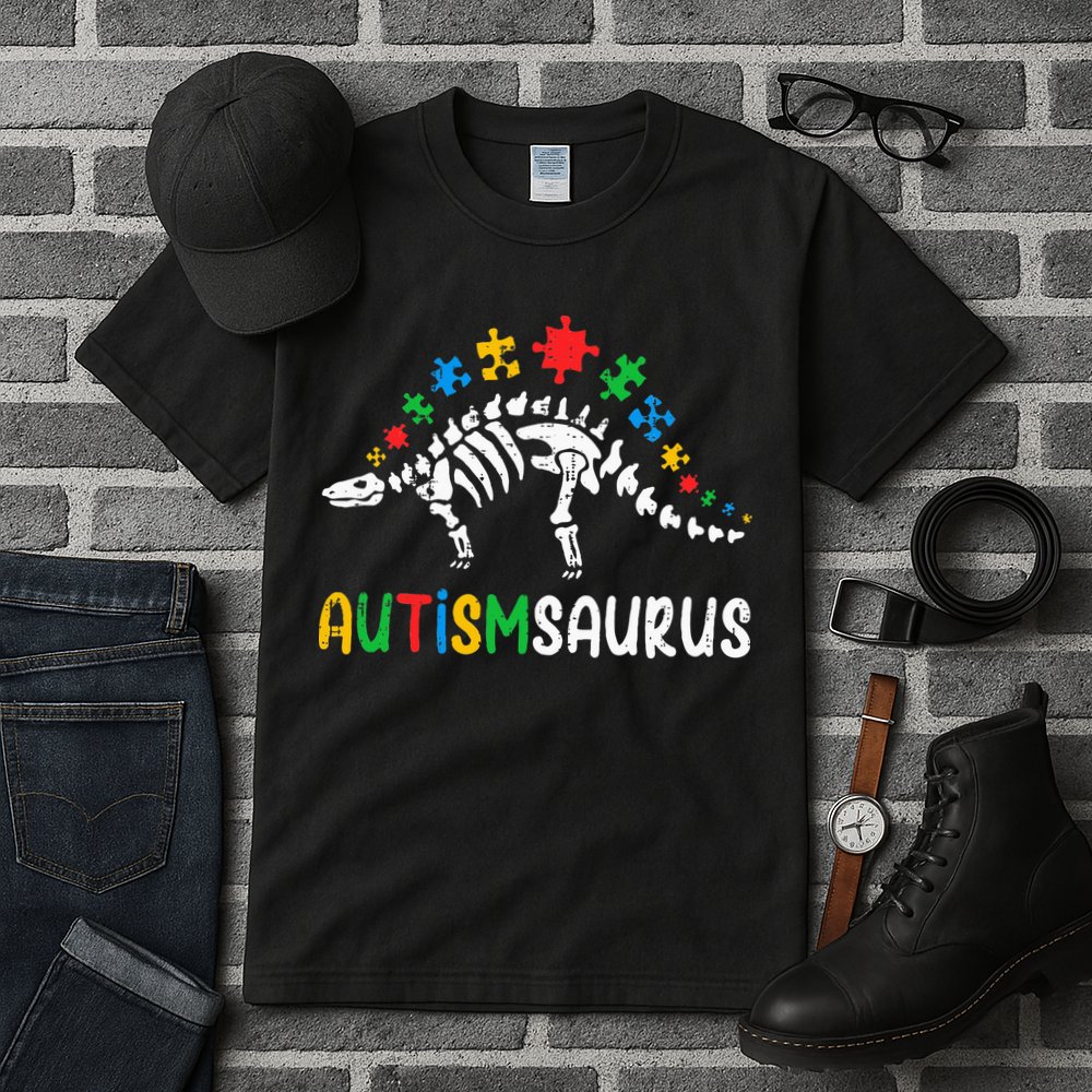 Autismsaurus Dinosaur Autism Awareness Tall T-Shirt