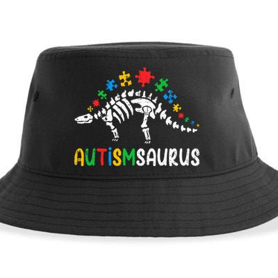 Autismsaurus Dinosaur Autism Awareness Sustainable Bucket Hat
