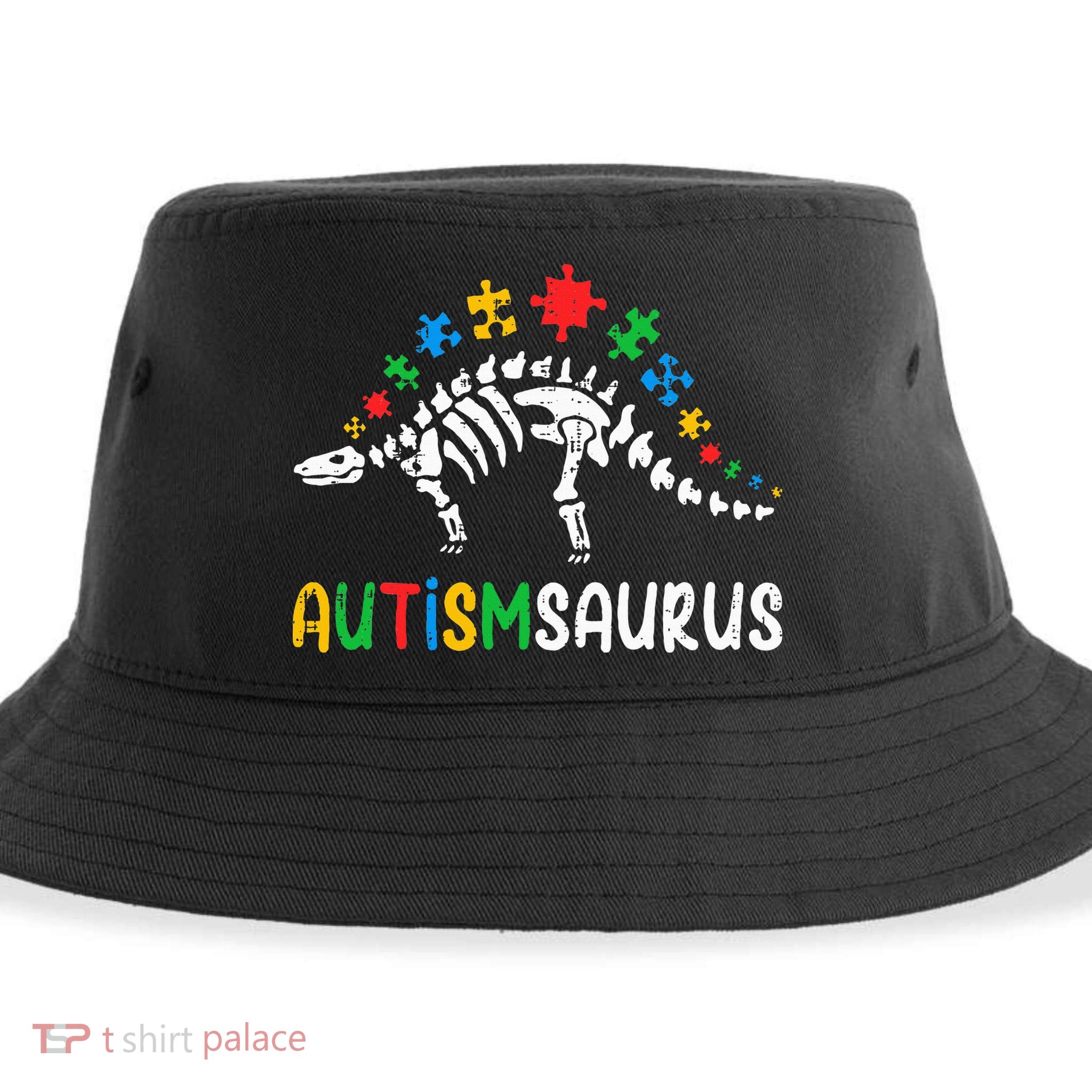 Autismsaurus Dinosaur Autism Awareness Sustainable Bucket Hat