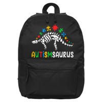 Autismsaurus Dinosaur Autism Awareness 16 in Basic Backpack