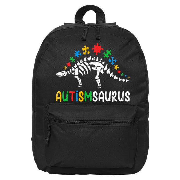 Autismsaurus Dinosaur Autism Awareness 16 in Basic Backpack